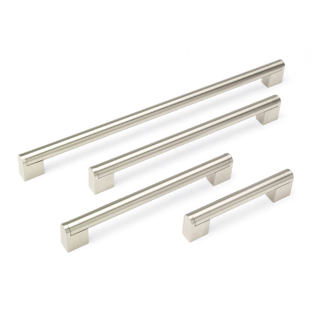 HOLLOW TUBE BLOCK Bar Cupboard Handle - 7 sizes - BRUSHED NICKEL finish (ECF FF847**)